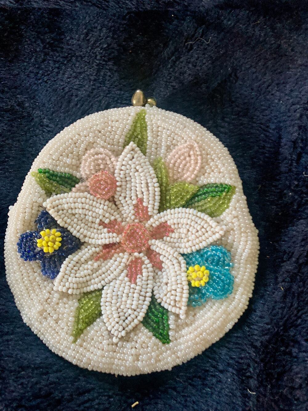 VINTAGE 60's Gorgeous Intricately BEADED PURSE By Delill COTTAGECORE